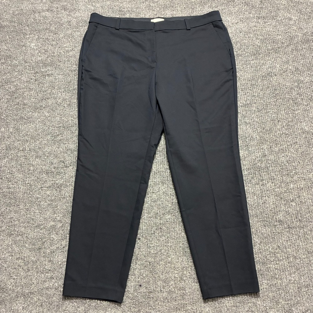H&M Womens Dress Pants Size 18 Black Straight Leg Flat Front High Rise